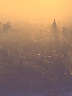 Москва в тумане обои