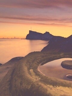 Закат на побережье обои