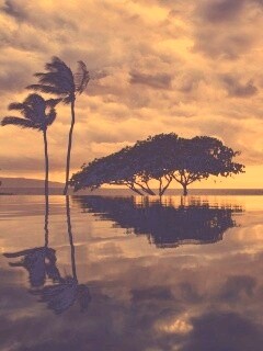 Восход над озером обои