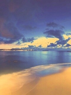 Пляж во франции ночью обои