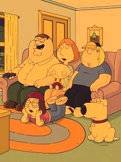 Гриффины всей семьей перед телевизором обои