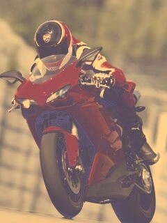 Мотоциклист на Дукати 848 обои