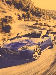 Синий Aston Martin обои