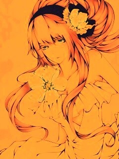 Розововолосый вокалоид обои