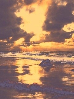 Океанский берег на закате обои