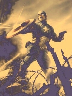 Капитан Америка на баррикадах обои