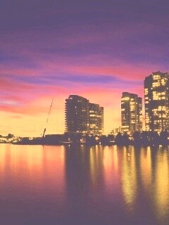 Фиолетовый закат в Ванкувере обои