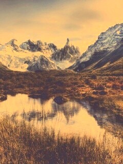 Болота на фоне гор обои