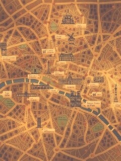 Карта Парижа обои