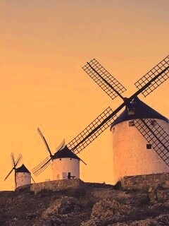 Пейзаж из ветряных мельниц обои