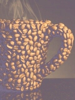 Кружка из кофейных зерен обои