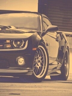 Черный шевроле обои