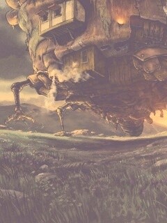 Ходячий замок в движении обои