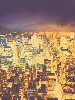 Вид на ночной Нью-Йорк обои