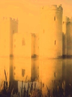 Замок на озере обои