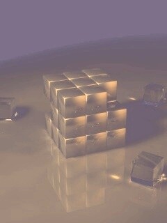 Кубик рубика из стекла обои