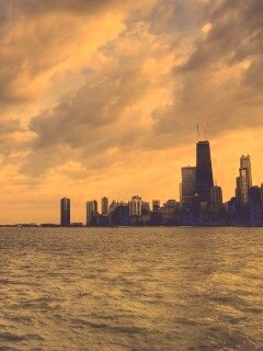 Вид на Чикаго обои