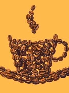 Картина из кофейных зёрен обои