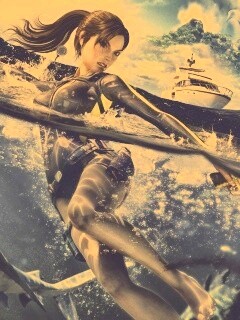 Лара Крофт против акул обои