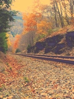 Железная дорога в скалистой местности обои