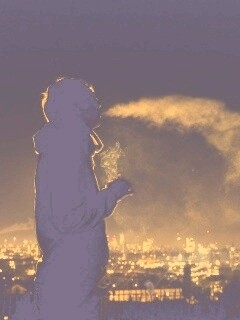 Курящий на крыше парень обои