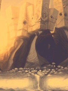 Каменные головы обои