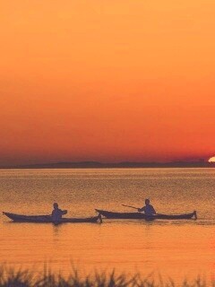 Рыбаки на лодках обои