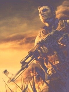 С оружием и в бронежилете обои