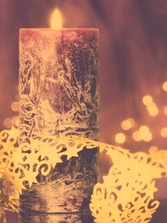 Новогодняя свеча обои