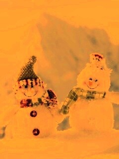 Три снеговика обои