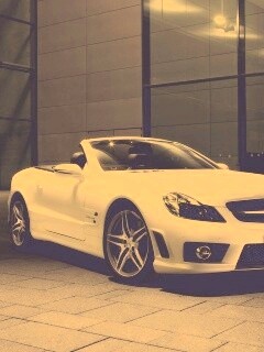 Белый мерседес с открытым верхом обои