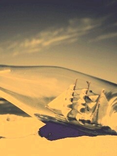 Парусник в бутылке обои