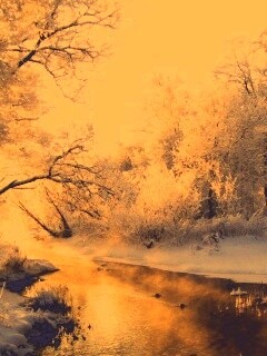 Зимняя река обои