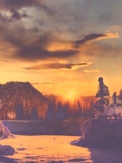 Зимнее солнце обои