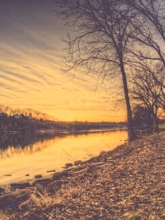 Осенний закат обои