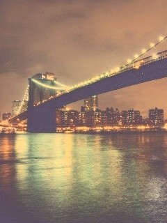 Мост в огнях обои