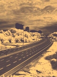 Черно-белое шоссе обои