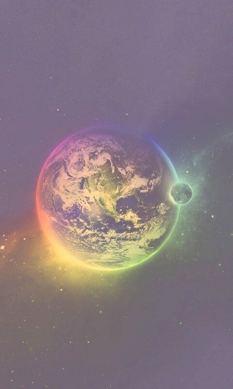 Земля в радужном ореоле обои