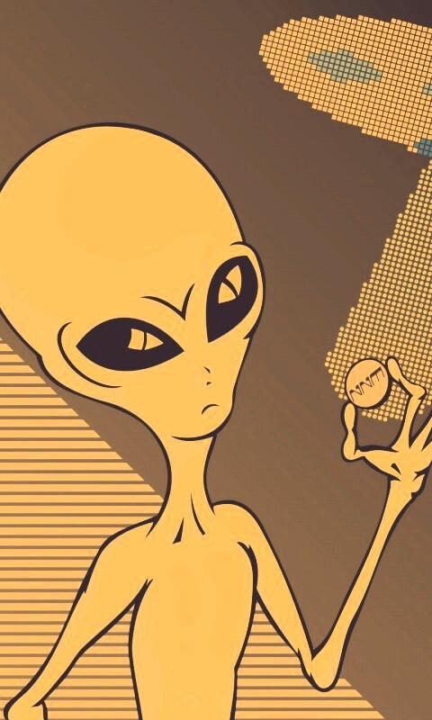 Пришелец с монеткой обои