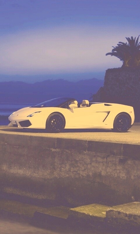 Белый кабриолет ламбо обои