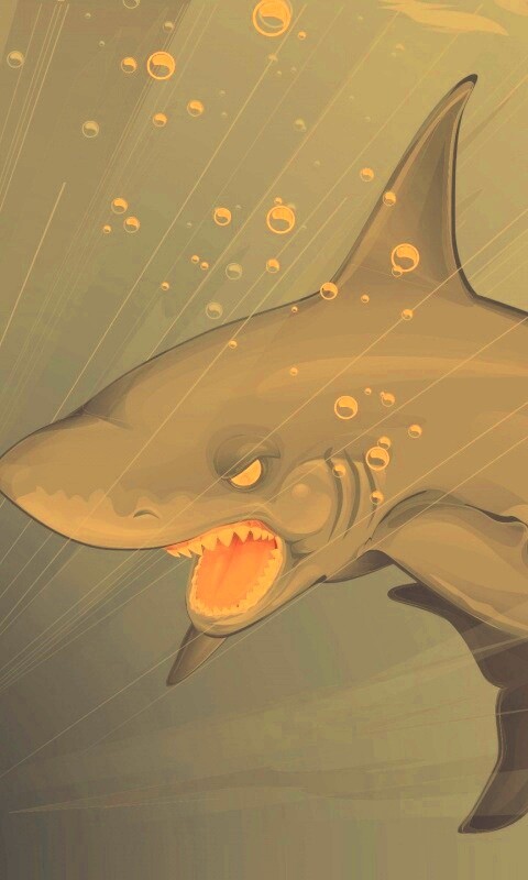 Нарисованная акула обои