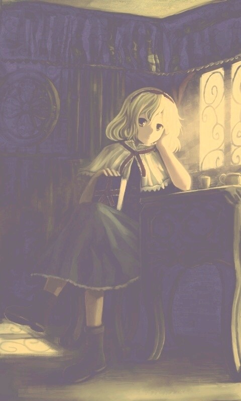 Девочка за столом с книгами обои