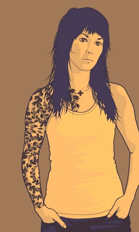 Девушка с татуировкой в виде листвы обои