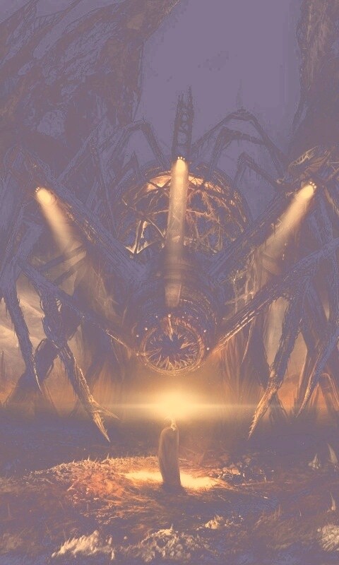 Свет против механического монстра обои