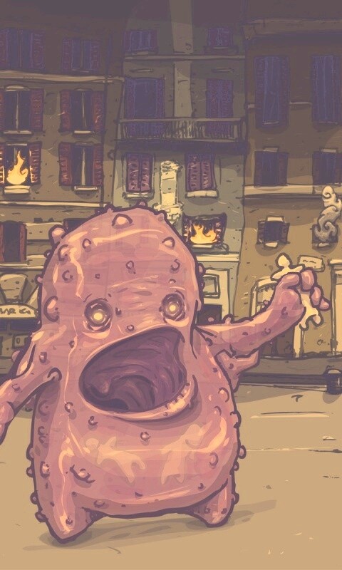 Монстр жрет людей обои