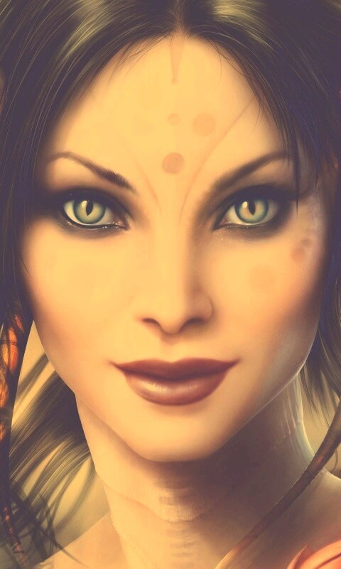 Эльфийка с кошачьими глазами обои