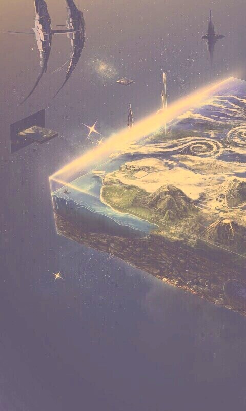 Кубическая земля в вакууме обои