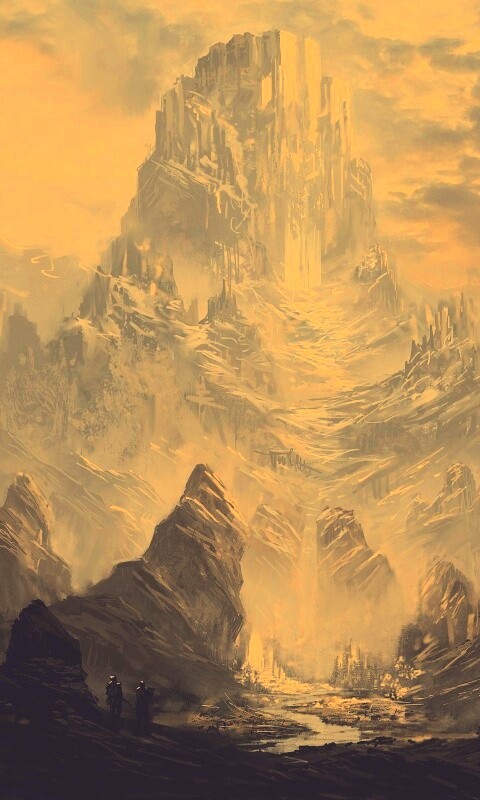 Город в горах обои