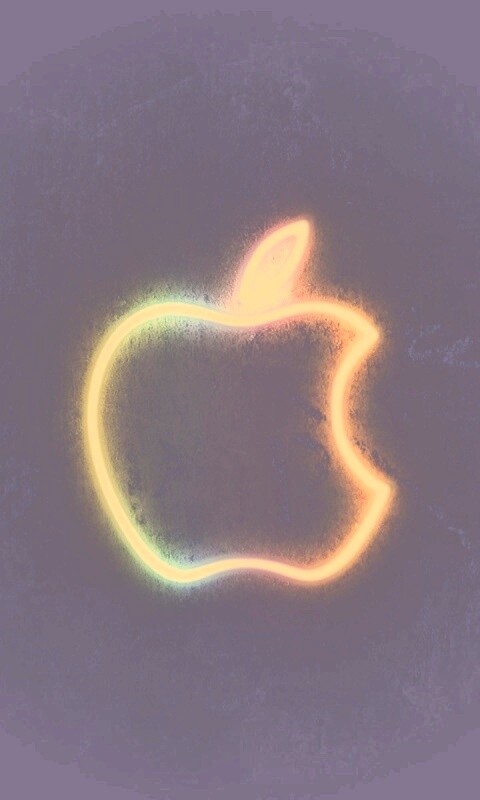 Неоновое лого Эпл обои