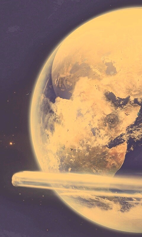 Метеорит пролетает мимо Земли обои